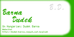 barna dudek business card